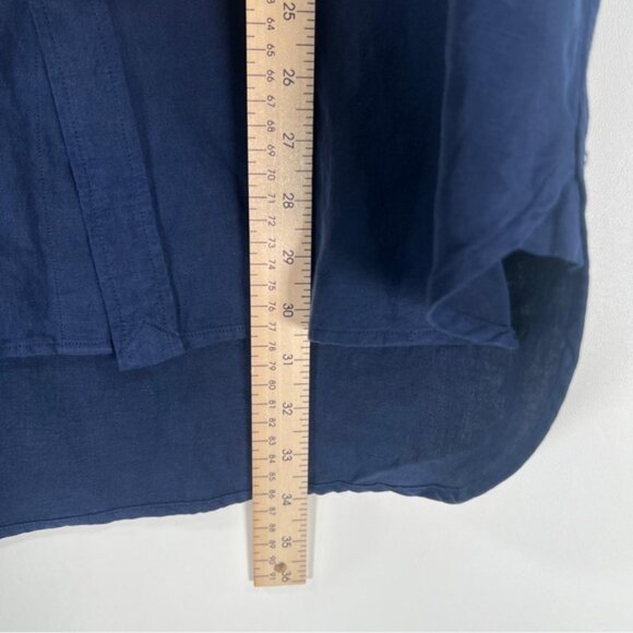 NWT POLO RALPH LAUREN LINEN SILK Blend Navy Relaxed Fit Twill Shirt Size M - Picture 6 of 10